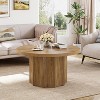 Lantine Round Coffee Table, 31.5" Modern Center Table with Fluted Base, Wooden Cocktail Tables for Small Space, Living Room, Apartment - 4 of 4