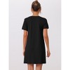 cheibear Women's Crew Neck Ribbed Knit Modal Short Sleeve Nightgowns - 4 of 4
