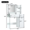 VYNXARIA Vanity Desk with Mirror,Makeup Vanity with Glass Top and Storage Shelves,Dressing Table with 2 Drawers and Cabinet,White - 4 of 4