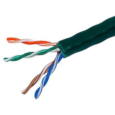 Monoprice Cat5e Ethernet Bulk Cable - 1000 Feet - Green | Network Internet Cord - Solid, 350Mhz, UTP, CMR, Riser Rated, Pure Bare Copper Wire, 24AWG