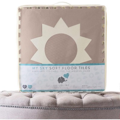 Beige and White Extra Large Non-Toxic Foam Baby Play Mat