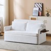 3-in-1 White Fabric Chair Bed w/ Pull-Out Sleeper & USB-C Tray - 2 of 4