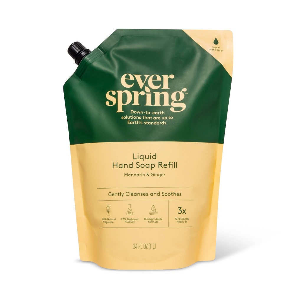 Gel Hand Soap Refill - Mandarin & Ginger - Everspring 34 fl oz(( Case of pack 6 ))