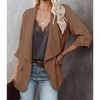 Womens Casual Blazer Jackets Roll Up Long Sleeve Open Front Jacket Loose Fit Longline Blazer Work Office Business Blazers - 3 of 4