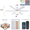 46 Inches Flush Mount White Ceiling Fan with Light,Low Profile Ceiling Fan with Remote and APP Control - 2 of 4
