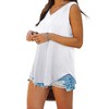 Womens Tank Tops V Neck Basic Solid Color Casual Flowy Summer Sleeveless - 2 of 4