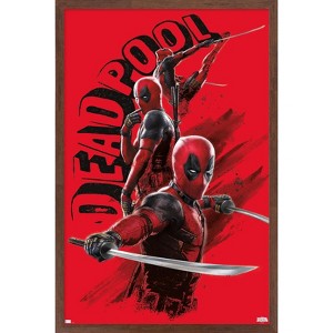 Trends International Marvel Deadpool & Wolverine - Deadpool Poses Framed Wall Poster Prints - 1 of 4