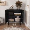 FONTOI Rattan Cabinet with 2 Doors, Boho Sideboard Buffet Cabinet with Storage for Kitchen, Dining Room, Living Room, Black&Brown, 31.6"*31.5"*15.5" - 2 of 4