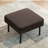 Sapphtopaz Modern Ottoman with Square Upholstered Small Vanity Stool Footstool with Metal Legs Versatile Foot Rest for Living Room, Entryway - 3 of 4