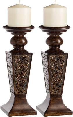 Photo 1 of Creative Scents Schonwerk Decorative Candle Holder (set of 2) - Brown