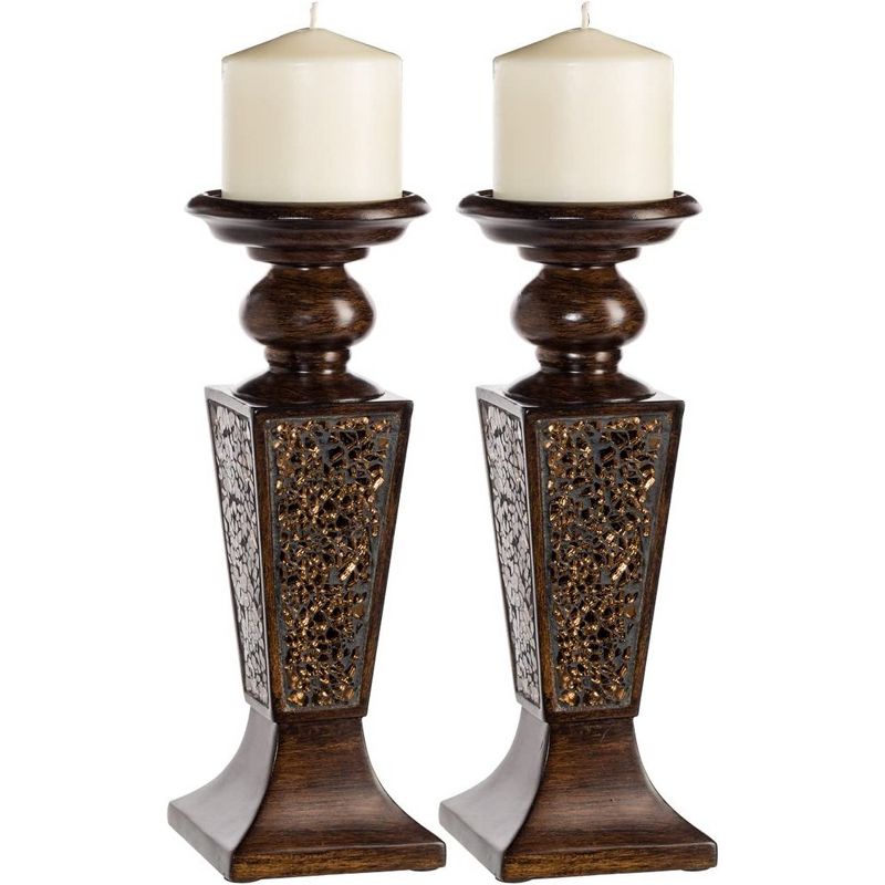 Creative Scents Schonwerk Decorative Candle Holder (set of 2) - Brown, 1 of 9
