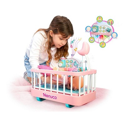 Nenuco Baby Doll with Pink Crib and Accessories, 14" Doll