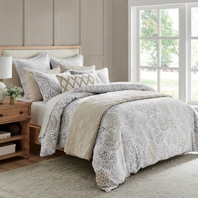 Full Natural Cotton Reversible Bedspread Set