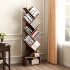 8-Tier Tree Bookshelf with Storage, Wooden Floor Standing Bookcase Storage Rack Utility Organizer Shelves, Rustic Brown - 2 of 4