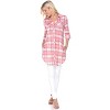 Women's Piper Stretchy Plaid Tunic with Pockets - White Mark - 2 of 3