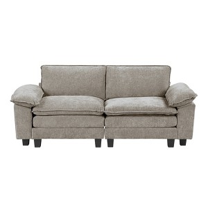 TiramisuBest Indigo Velvet Loveseat with Crystal Tufting, Silver Nailhead Trim, 2-Seater Couch with Pillows for Living Room, Formal Luxury Style - 1 of 4