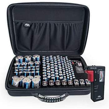 Flipo Battery Storage Case & Organizer Container Store Various Sizes of Batteries,Optimal Storage & Holds 148 Batteries- Includes Bonus Battery Tester