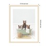 Kate and Laurel Three Bear Cubs in Cottage Green Bath by Amy Peterson Framed Wall Art Print, 27 x 34, Woodgrain Stripe Blonde - 2 of 4