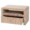 bali & pari Hannah Woven Grasscloth 1 Drawer Nightstand Natural - 3 of 4