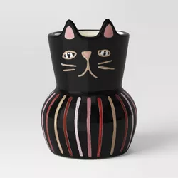 3.15" Wide Family Cat Ceramic Outdoor Planter Black - Threshold™