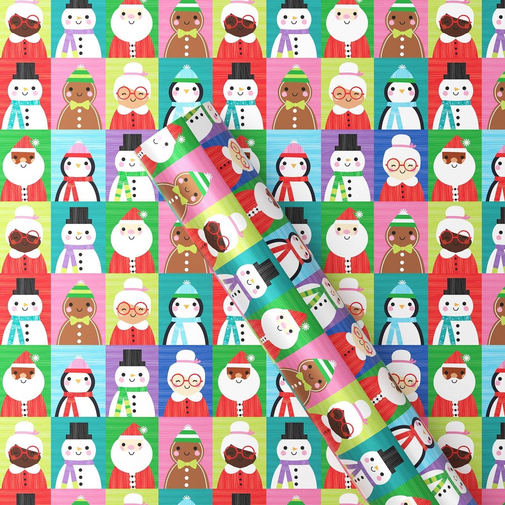 90 sq ft Colorful Christmas Characters Gift Wrap - Wondershop™