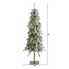 Nearly Natural 4.5-ft Flocked Washington Alpine Christmas Artificial Tree with 100 White Warm LED Lights and 285 Bendable Branches - 2 of 4
