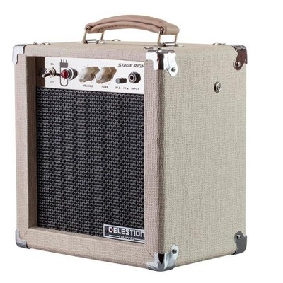 Monoprice 5-Watt 1x8 Guitar Combo Tube Amplifier - Tan / Beige with Celestion Super 8in Speaker, 12AX7 Preamp, For All Electric Guitars