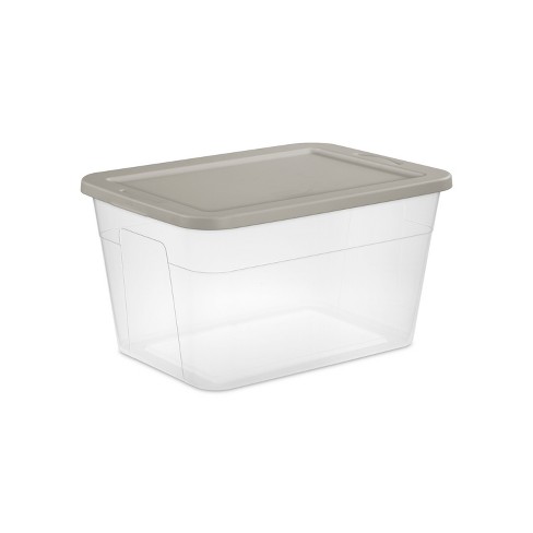 56qt Storage Box Clear With Green Or Gray Lids - Room Essentials™ : Target