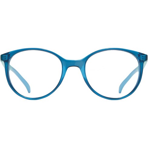 Blue round deals glasses