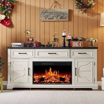 AMERLIFE 70" Farmhouse Fireplace TV Stand