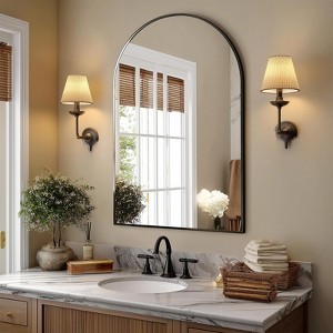 Okak Bathroom Wall Mirror with Aluminum Alloy Frame, Wall-Mount Vanity Mirror for Bathroom, Bedroom, Entryway, Living Room - 1 of 4