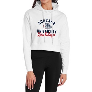 Gonzaga University Classic Script Cropped Hoodie Pullover Sweatshirt - 1 of 4
