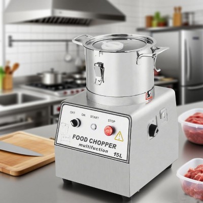 Food Processor, 16 Quart Commercial Electric Chopper - 1400W Stainless Steel Grinder for Meat, Vegetables, Fruits