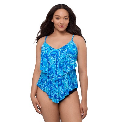 Trimshaper Ronnie Tumbled Paisley Tankini Swim Top
