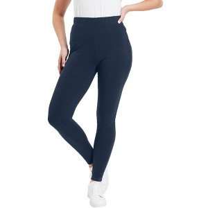 June + Vie by Roaman's Women's Plus Size Classic Ankle Legging - 1 of 4