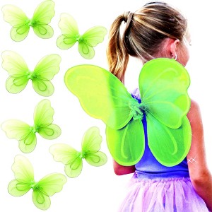 Butterfly Craze Girls' Fairy, Angel, or Butterfly Wings Costumes & Dress Up Collection: Set of 6, Magical Delights - Green - 1 of 4