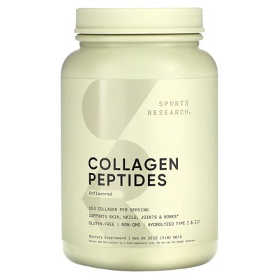 Sports Research Collagen Peptides, Hydrolyzed Type I & Iii Collagen ...