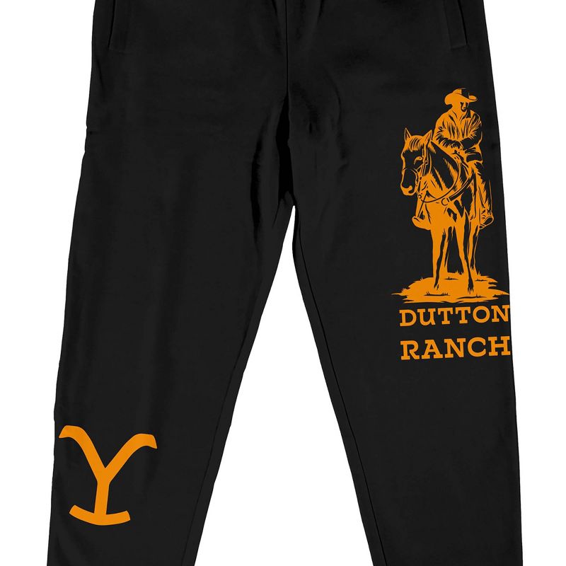 Yellowstone Cowboy Graphic Unisex Adult Black Jogger Pants, 2 of 4