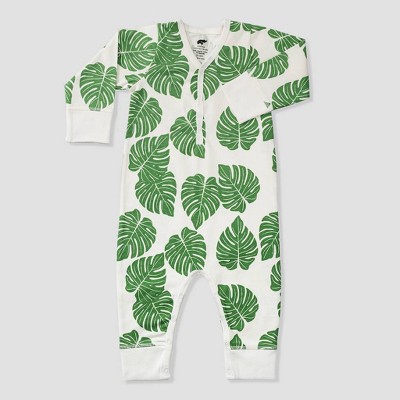 Image of Layette by Monica + Andy Baby Under the Palms Romper - Green 9-12M