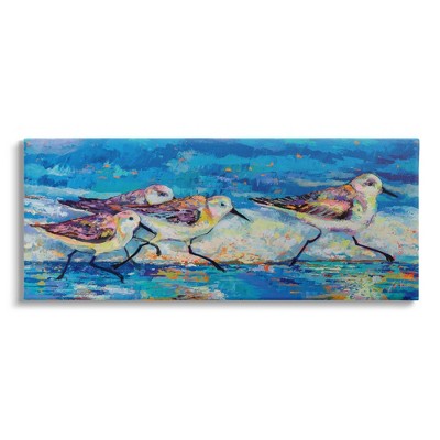 Stupell Industries Sandpipers Walking Beach Shoreline Canvas Wall Art