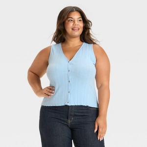 Women's Button-Front Knit Tank Top - Universal Thread™ - 1 of 3