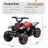 ATV for Kids, 6V Battery Powered Toddler 4 Wheeler w/Music, Light, 1.5mph Max Speed, Kids ATV 4 Wheeler 3+ Years - 4 of 4