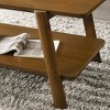 Roundhill Furniture Metz Mid-Century Modern Wood Shelf End Table, Walnut Finish - 3 of 4