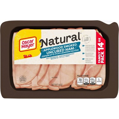 Oscar Mayer Natural Sliced Applewood Smoked Uncured Ham - 14oz