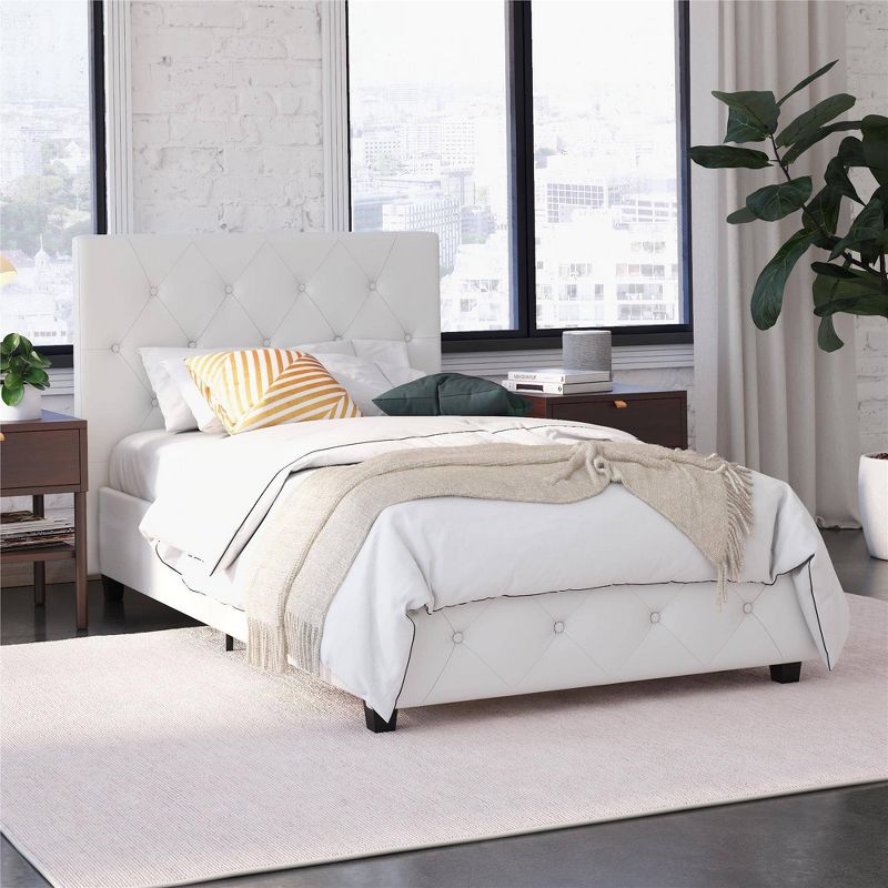 Dakota Upholstered Bed with Signature Sleep Dream on 8&#34; Pocket Spring Mattress White - Dorel Home Products, 2 of 13