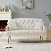NicBex Teddy Fabric Loveseat Sofa Modern Upholstered Loveseat Couch with Metal Legs Small Tufted Sofa Couch for Bedroom,Living Room - 2 of 4
