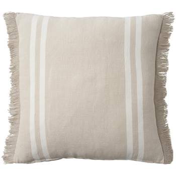 Mina Victory Lifestyle Cotton Linen Stripes Indoor Throw Pillow