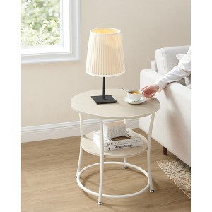 VASAGLE Side Table, Round End Table with 2 Shelves for Living Room, Bedroom, Nightstand with Steel Frame for Small Spaces - 1 of 4