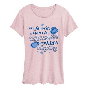 Women's - Instant Message - My Favorite Sport Is Whatever My Kid Is Playing Short Sleeve Graphic T-Shirt - 1 of 4
