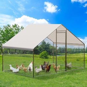 Large Metal Chicken Coop, Chicken Coop Run, Outdoor Chicken Pen with Waterproof & Anti-UV Cover, Large Chicken Coop or Outdoor Farm Yard - 1 of 4